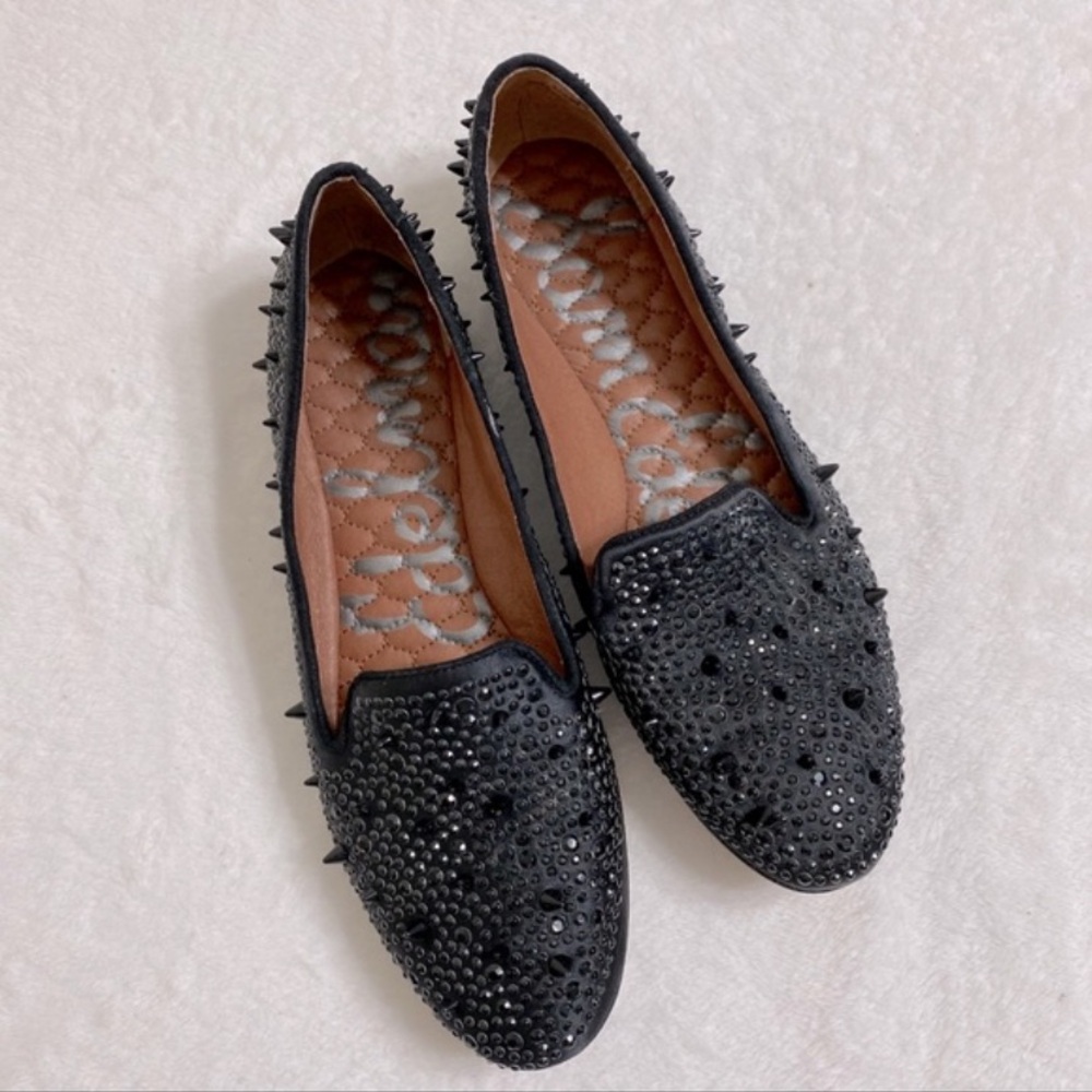 Sam Edelman Black Spike Sequin Flats! Super comfy!